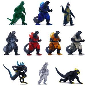 Godzilla King the Monster Figures 10 Pcs Toy Figures Set - Size 2" to 3" Inch